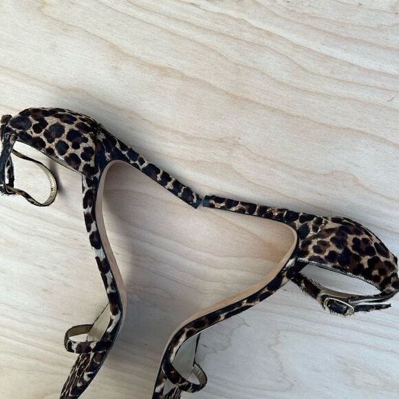 Stuart Weitzman Nudist Heels Sandal Leopard Print Calf Hair womens size 9 - Picture 8 of 12